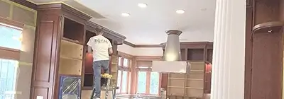 Cabinet door surface preparation and sanding