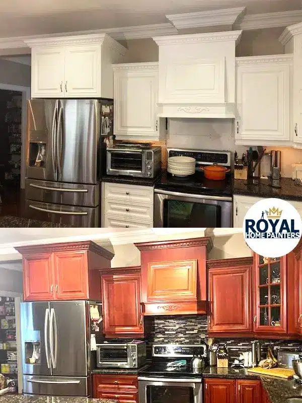 Kitchen Cabinet Painting in Toronto Before After Photo